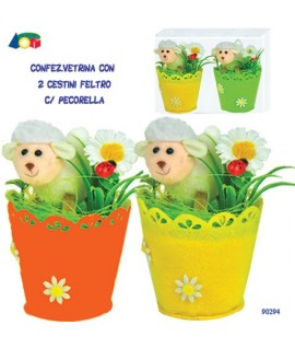 CESTINI FELTRO C/PECORELLA 2PZ G90294