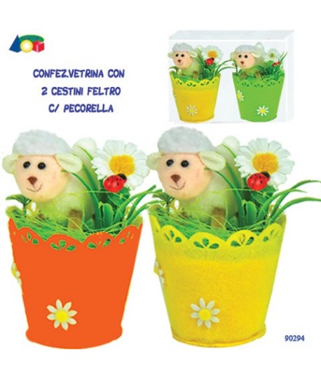 CESTINI FELTRO C/PECORELLA 2PZ G90294