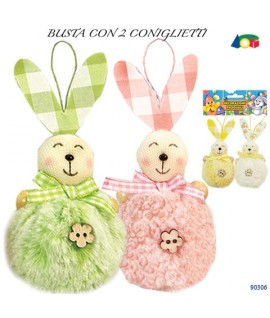 CONIGLIETTO PELUCHE 2PZ ASS. G90306