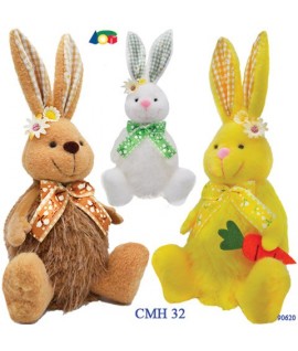 CONIGLIO C/FIOCCO BASE LEGNO CM32 G90620