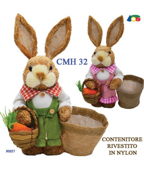 CONIGLIO C/VESTITO JUTA+SACCO H32 G90637