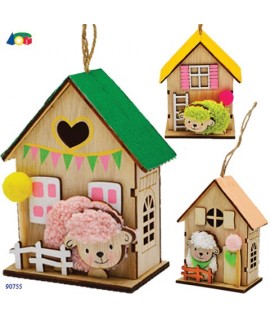 CASETTA IN LEGNO 3D C/PECORELLA G90755