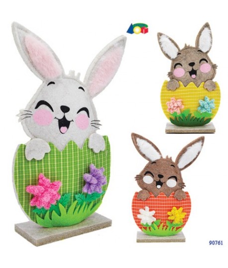 CONIGLIETTO+UOVO IN FELTRO C/BASE G90761