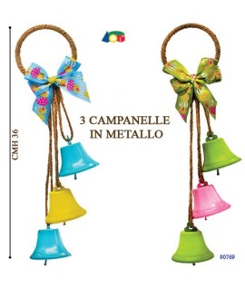 DECORO 3 CAMPANELLE METAL.APP.G90769 H36