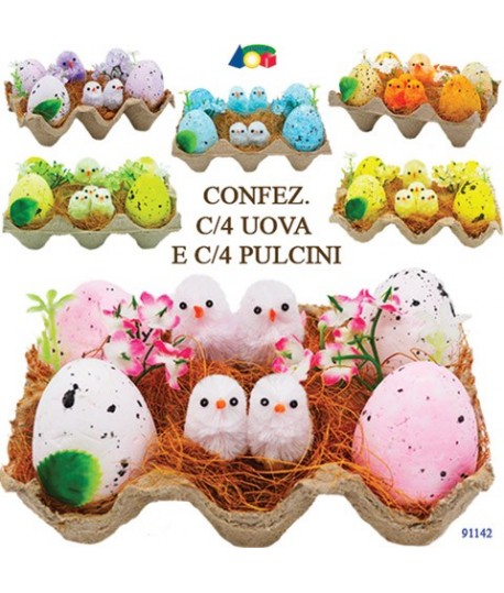 PORTAUOVO C/4 UOVA E 4 PULCINI G91142