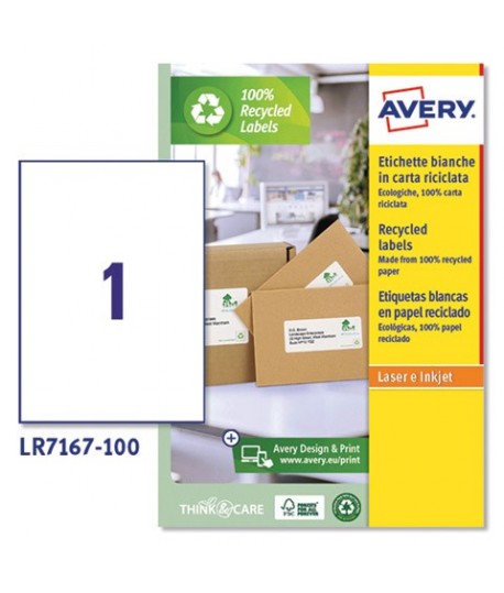 ETICHETTE RICICL.19,9X28,9 AVERY 100FF