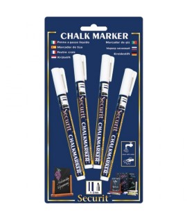 CHALK MARKER SECURIT P.FINE BIANCO 4PZ