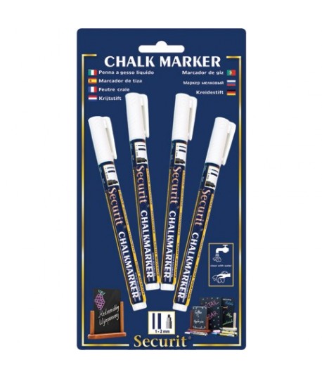 CHALK MARKER SECURIT P.FINE BIANCO 4PZ