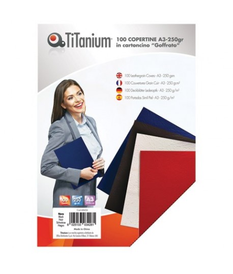 CARTONCINO RILEGATURA 250G A3 NERO 100F