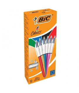 PENNA SFERA BIC 4 C.METAL 12PZ