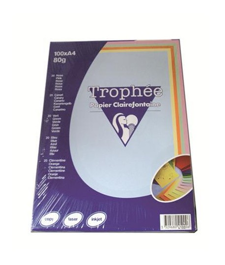 CARTA TROPHEE 80G A4 MIX COL.TENUI 100FF