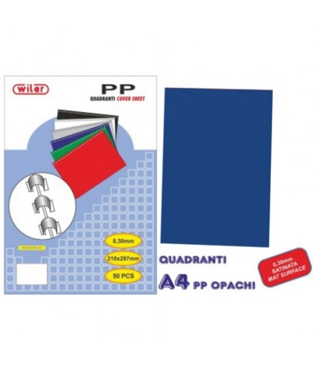FOGLIO RIL PP A4 300MY BLU 50PZ