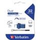 PEN DRIVE 32GB DUAL USB 3.0 VERBATIM