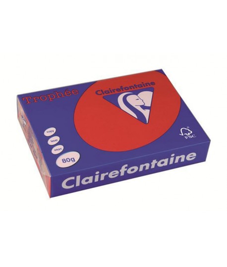 CARTA TROPHEE 80G A4 ROSSO 1782 500F