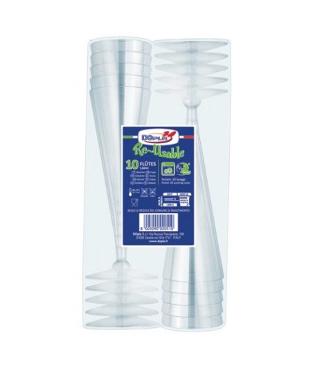 FLUTES DOPLA TRASPARENTE 120ML 10PZ.
