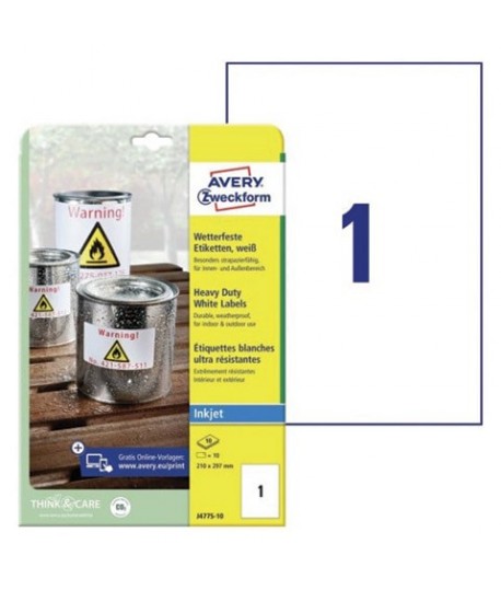 ETICH. AVERY J4775 POLIEST.BIAN. A4 10FF