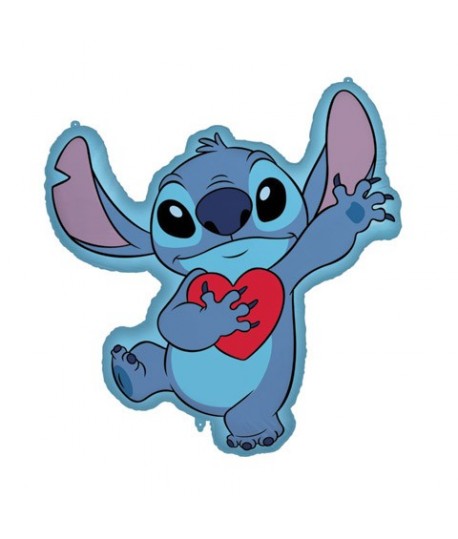 MYLAR 34" STITCH CON CUORE ROSSO