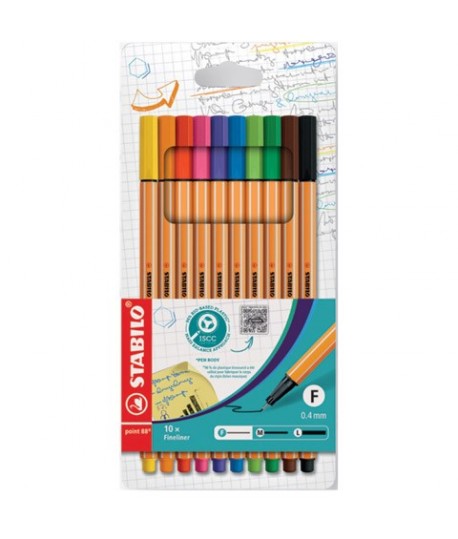 PENNARELLI STABILO POINT 88 10 COLORI
