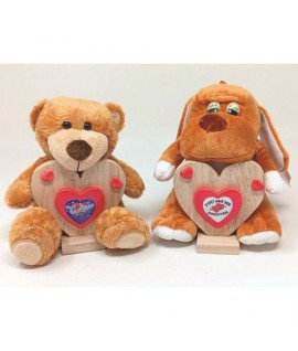 PELUCHE CM.15 C/CUORE C/SCRITTA 7802