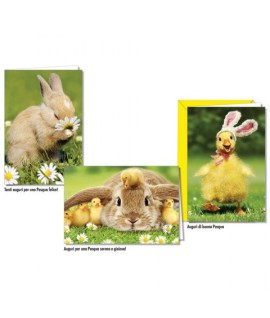 BIGLIETTO BUONA PASQUA CROMO 8977 12PZ