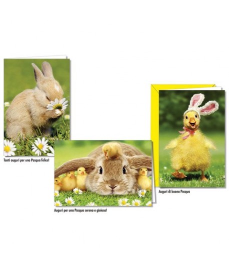 BIGLIETTO BUONA PASQUA CROMO 8977 12PZ