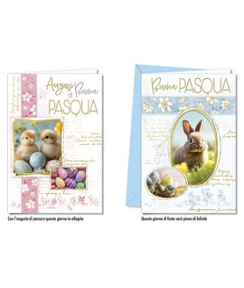BIGLIETTO BUONA PASQUA CROMO 9772 12PZ