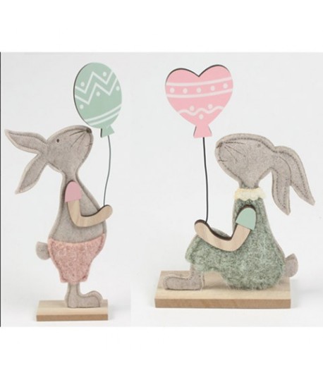 CONIGLIO PANNO C/BASE LEGNO CM31 CI43787