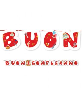 FESTONE SCRITTA BUON 1° COMPLEANNO