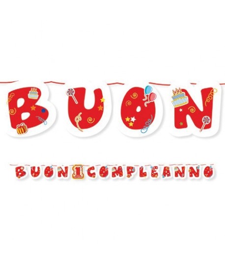 FESTONE SCRITTA BUON 1° COMPLEANNO