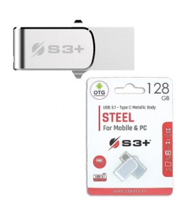 PENDRIVE S3+ STEEL DUAL USB A+C 128GB