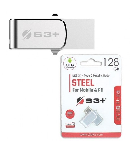 PENDRIVE S3+ STEEL DUAL USB A+C 128GB