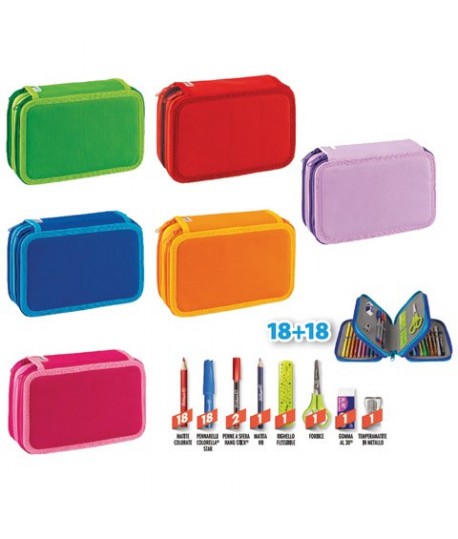 ASTUCCIO 3ZIP 18+18 B.COLORS NEW PLK