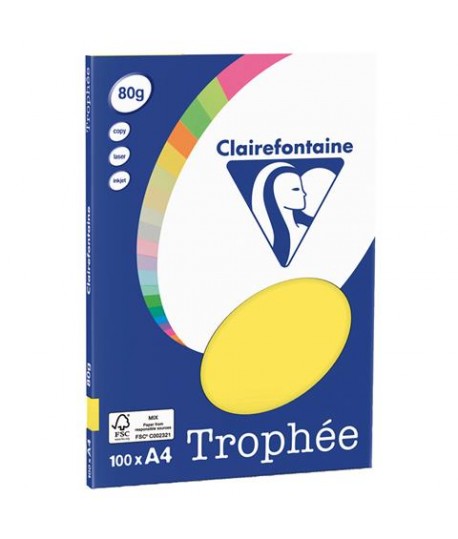 CARTA TROPHEE 80G A4 GIALLA 4107 100FF