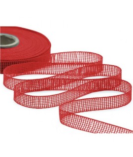 NASTRO GARZA CARTA 100% 15MM ROSSO