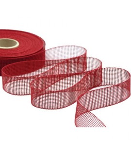 NASTRO GARZA CARTA 100% 25MM ROSSO