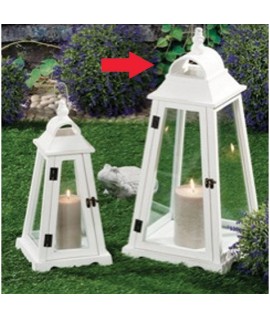 LANTERNA P/CAND.LEGNO BIANCO H62 41265