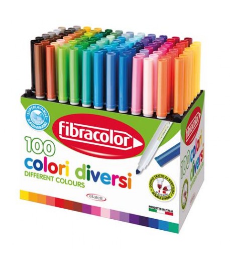 PENNARELLI FIBRACOLOR 100 COLORI DIVERSI