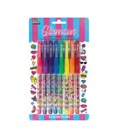 BIRO NIJI 5302 GLITTER 8PZ INK PROFUMATO