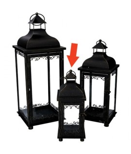 LANTERNA METALLO H30 NE/ORO 372509