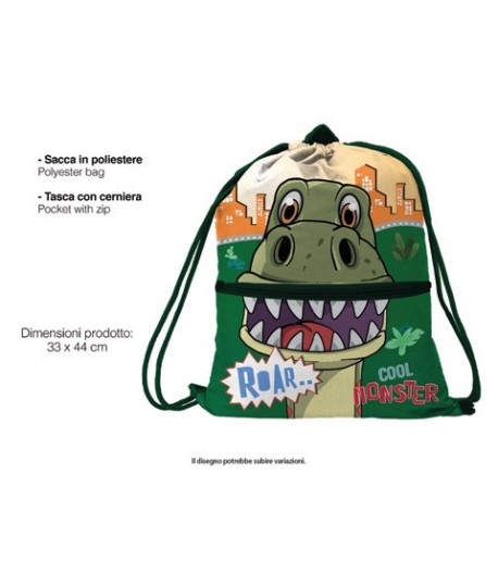 ZAINO A SACCA DINOSAURO 44*33 0748