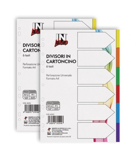 DIVISORIO INLINEA 6T CARTONC.ROBUSTO
