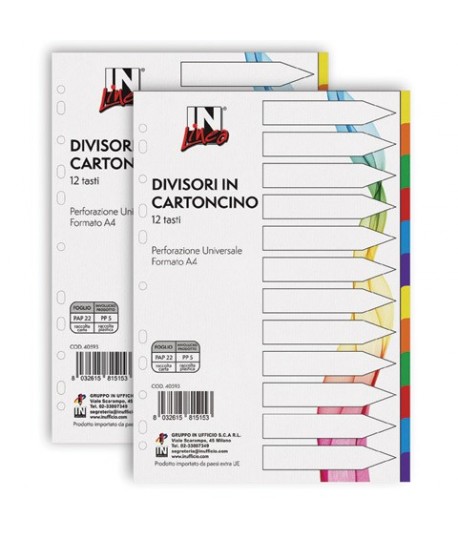 DIVISORI INLINEA 12T CARTONC.ROBUSTO