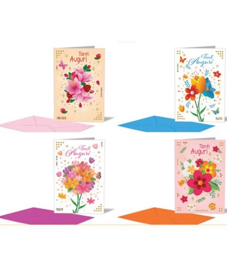 BIGLIETTI CECAMI 00256 B.C. 12P FIORI