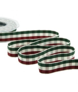 NASTRO SCOZZESE T180/25 MM VERDE ROSSO
