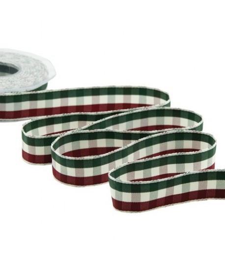 NASTRO SCOZZESE T180/25 MM VERDE ROSSO