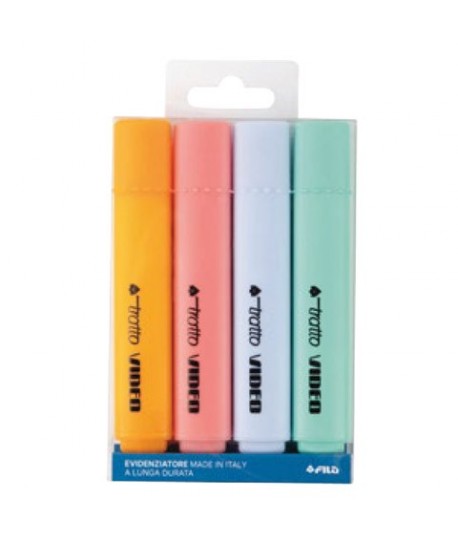 EVIDENZIATORE TRATTO VIDEO PASTEL 4PZ