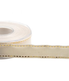 NASTRO COTONE IMPUNTURA 25MM LATTE