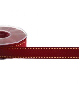 NASTRO COTONE IMPUNTURA 25MM BORDEAUX