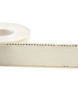 NASTRO COTONE IMPUNTURA 45MM LATTE