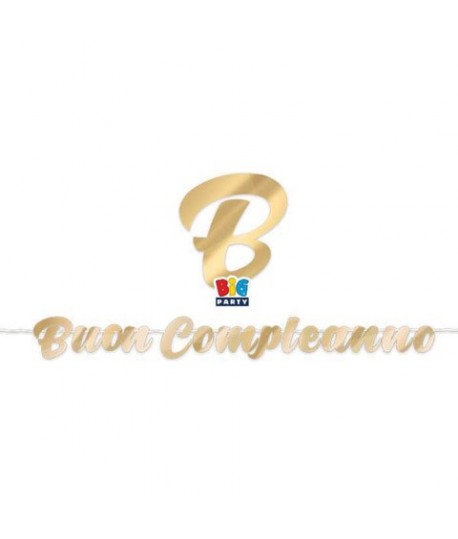 FESTONE SCRITTA BUON COMPLEANNO GOLD